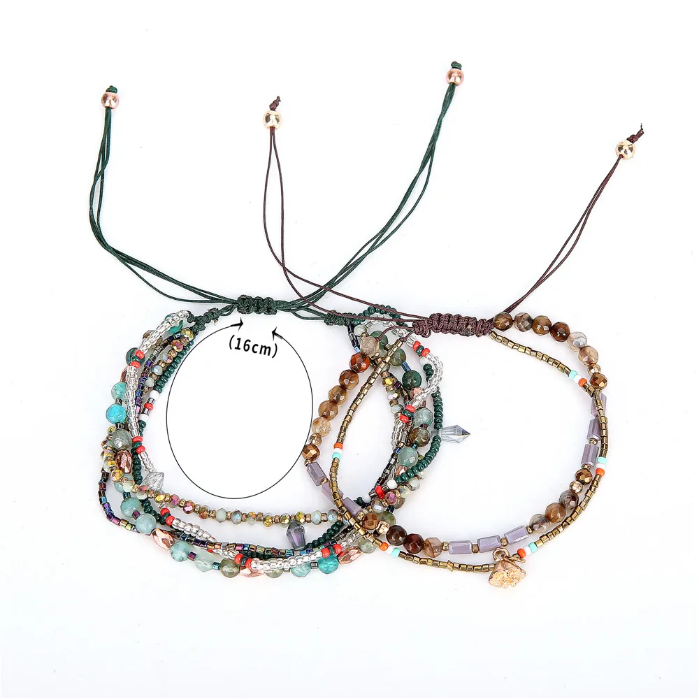 Bohemia Style Thin Beads Bracelet Multi-layer Colors Friendship Boho  Bracelets&Bangles Charm Couple Beach Jewelry For 2018