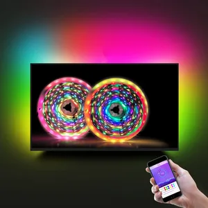 USB WS2812 Светодиодная лента 5050 RGB с Bluetooth контроллером управление приложением для ТВ фоновый светильник ing праздничный светильник Декорация