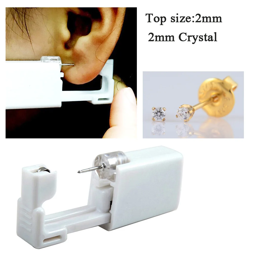 Gold ear stud 04 24 шт одноразовый не обезболивающий стерильный пирсинг серьги-гвоздики набор для пирсинга в носу набор инструментов для пирсинга из стали - Окраска металла: Gold ear stud 04
