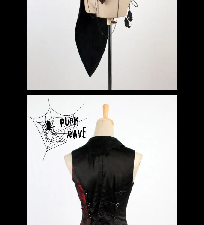 Панк рейв женский Готический модный жилет пальто стимпанк винтажная одежда для вечеринки Хэллоуин вампир пальто-жакет для косплея