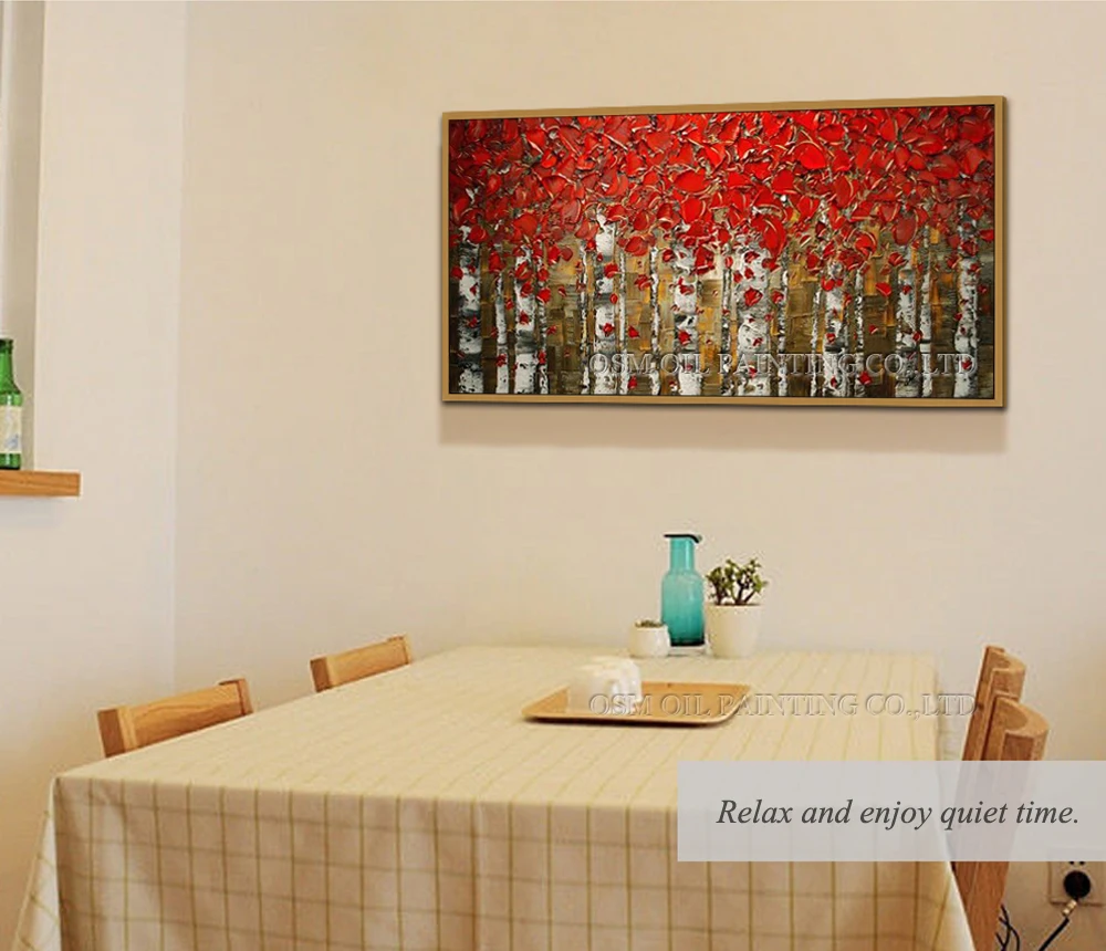 Великолепная ручная работа абстрактная картина маслом из березы высокого