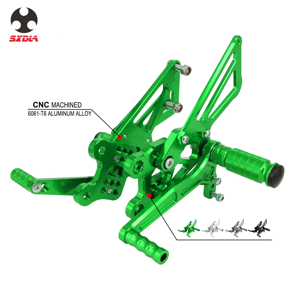 Аксессуары для мотоциклов CNC Регулируемые подножки заднего комплекта Kawasaki NINJA