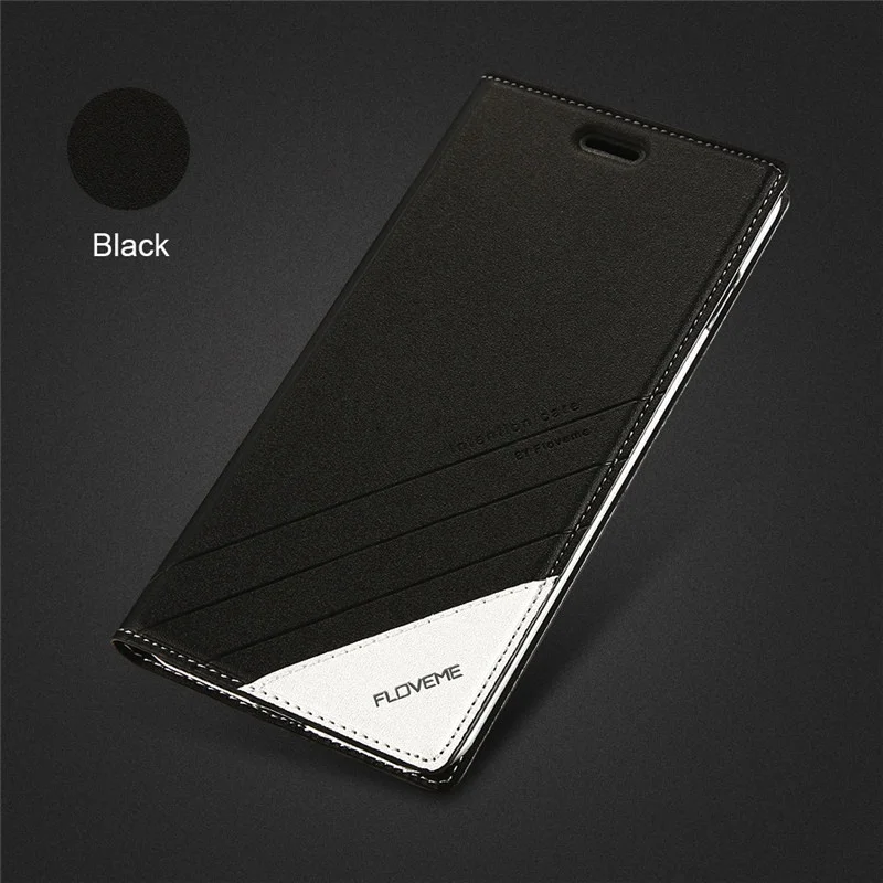 Floveme Wallet Case For iPhone 6S 6 7 8 Plus X Business Leather Flip Stand Phone Cases For iPhone 5S SE X 10 Shell Accessories чехол на айфон 5s чехол на айфон 7 8 чехол на айфон 6 чехол на айфон 6s чехол на айфон X - Цвет: Black