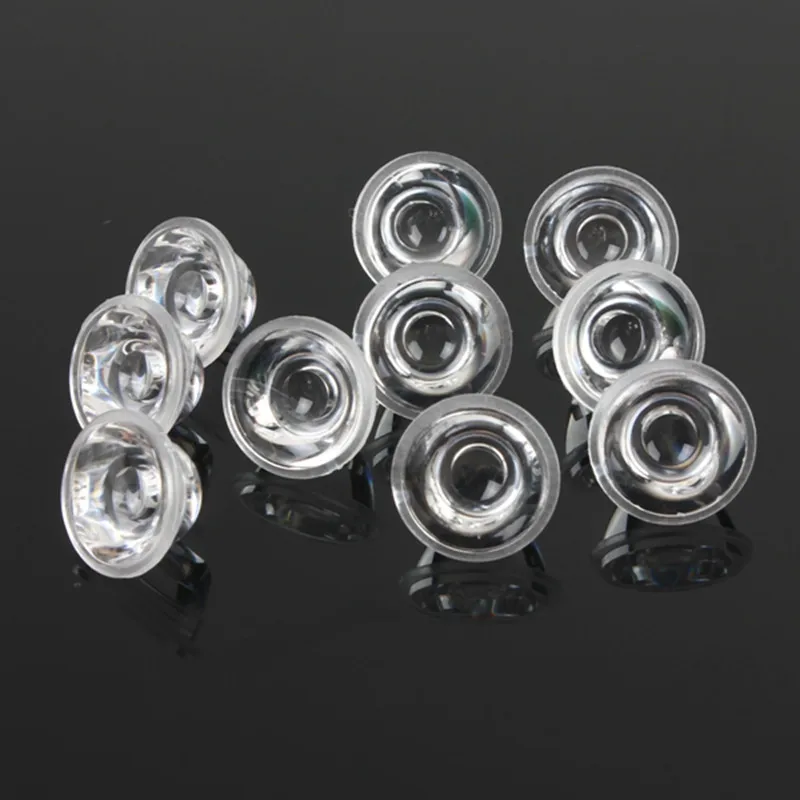 10 шт./компл. 20mm 10 pcs/30/60/90/120 градусов оптический светодиодные стеклянные линзы рефлекторный Коллиматор для 1 Вт 3W 5 Вт Светодиодный светильник лампа E27 MR16 GU10