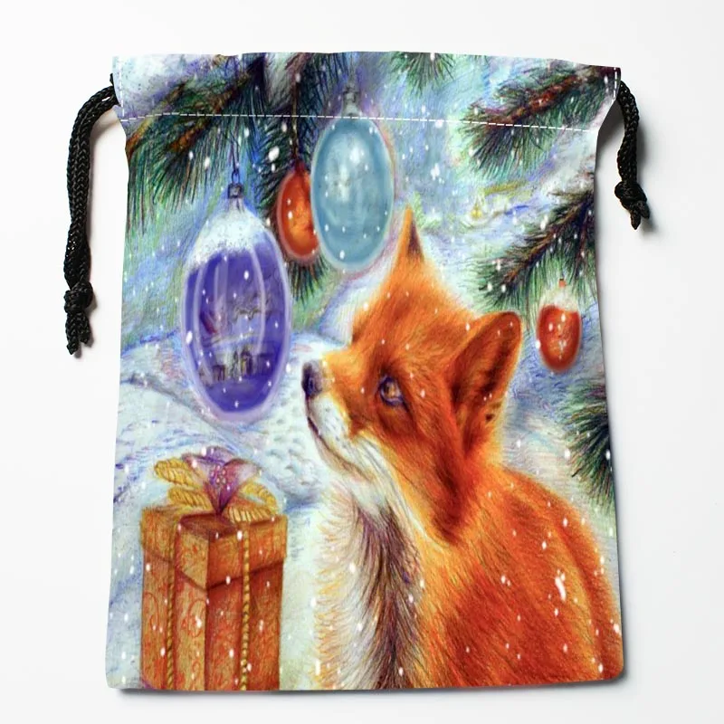 Сумки на шнурке с принтом лисица 18 х22 см|storage bag|bag compressionbag size |