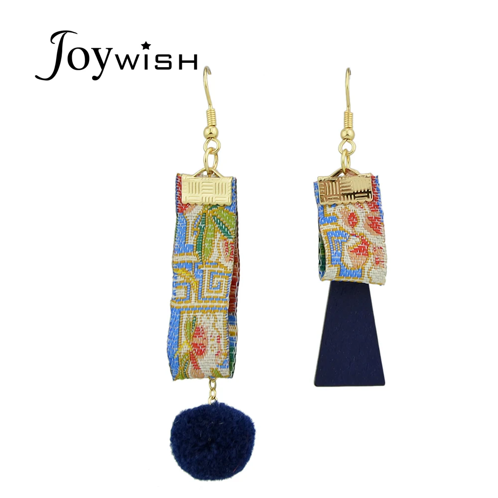 Joywish Этнические серьги золотые украшения Цвет с ful узор nacyblue искусственного меха