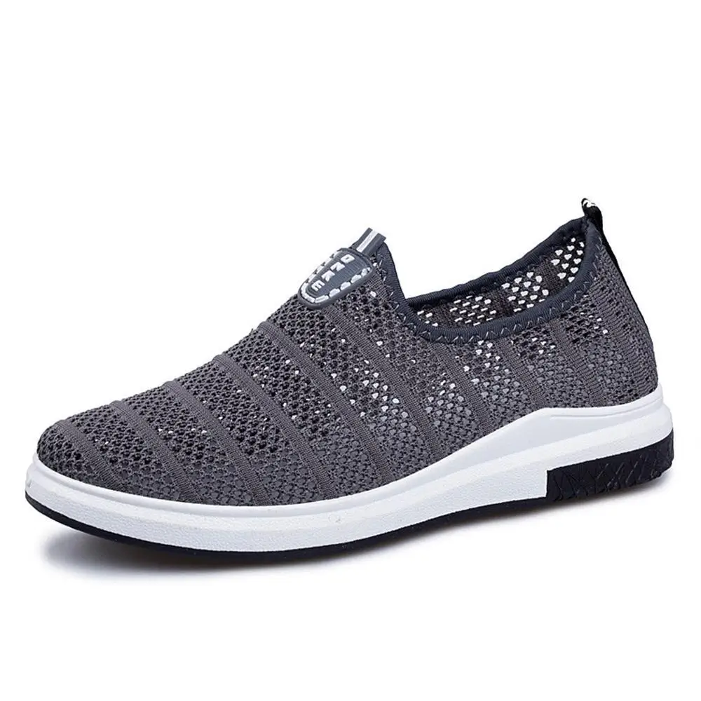 Smerilli 2018 Autumn Breathable Shoes Men Comfortable Air Mesh Casual Slip On Sneakers Driving Black Gray | Обувь