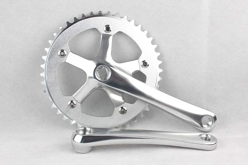 44/46/48/53T Crank набор неподвижный Шестерни погрузчик мотора с небольшими колесами, складные грипы для велосипедного руля Алюминий Звездочка сплава кривошипно звездочки диаметра окружности болтов