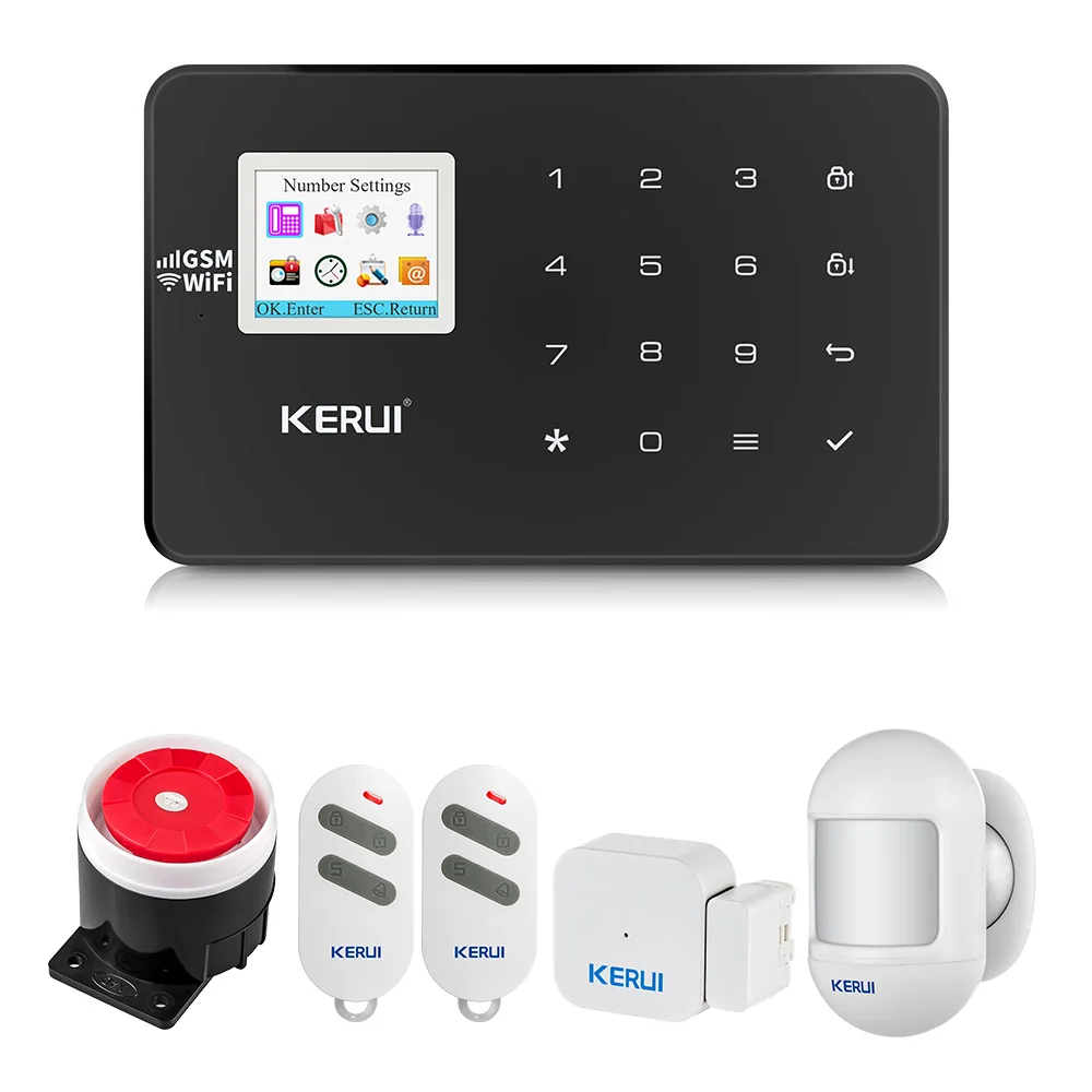 KIT1 KERUI W18, Wi-Fi, GSM, Беспроводной охранная сигнализация домашняя система охранной сигнализации Android IOS APP Управление циферблатом SMS защиты дома - Цвет: KIT1