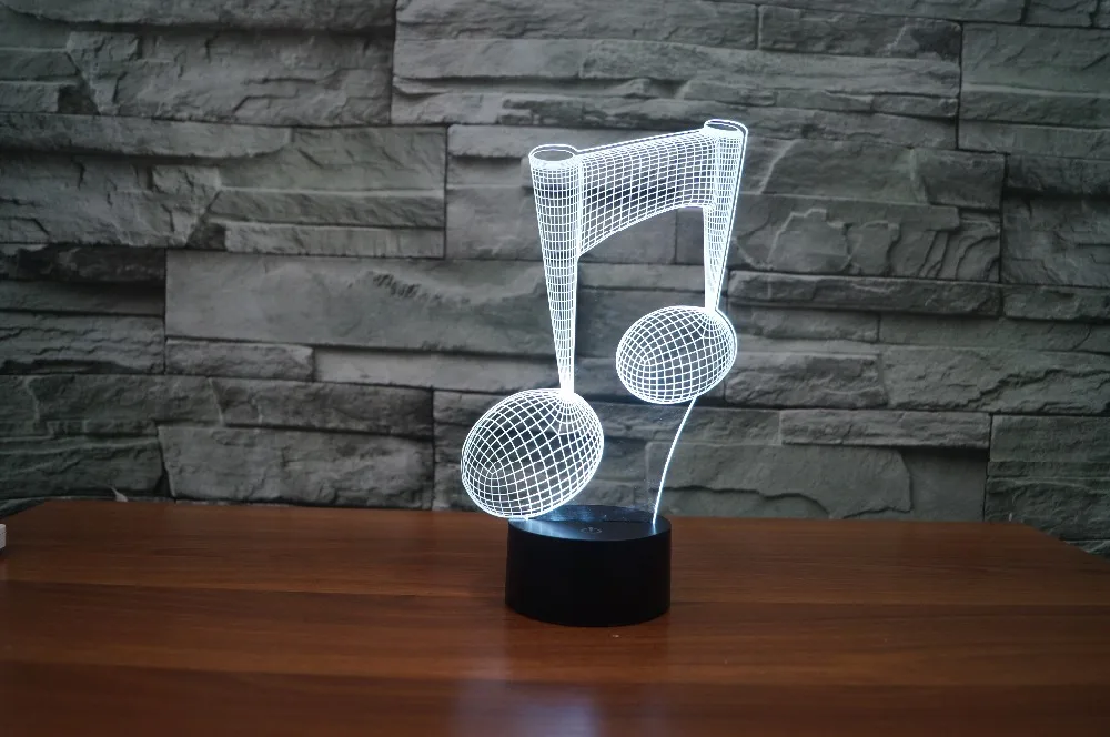 7 цветов светодиодный светильник USB 3D Luminaria нотный ночной Светильник детский инструмент лампа для usb ноутбука домашний декор для меломанов