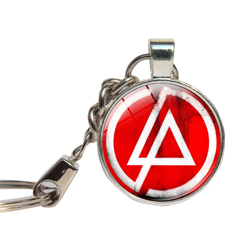 Linkin Park брелок со стеклянным кабошоном рок группа кольцо для ключей стеклянный