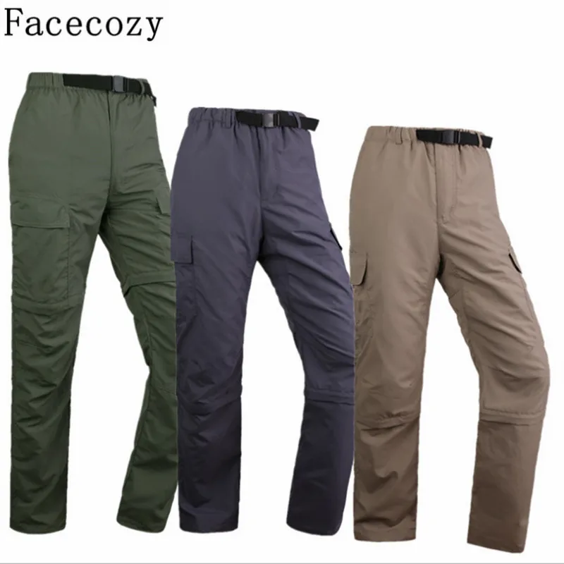 Facecozy, мужские летние спортивные штаны для рыбалки и походов, быстросохнущие походные брюки, съемные дышащие треккинговые УФ-штаны