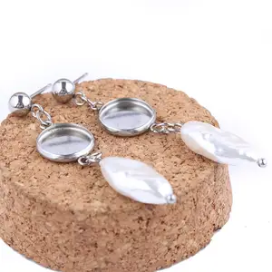 10 шт., основа для сережек-гвоздиков, диаметр 10 мм