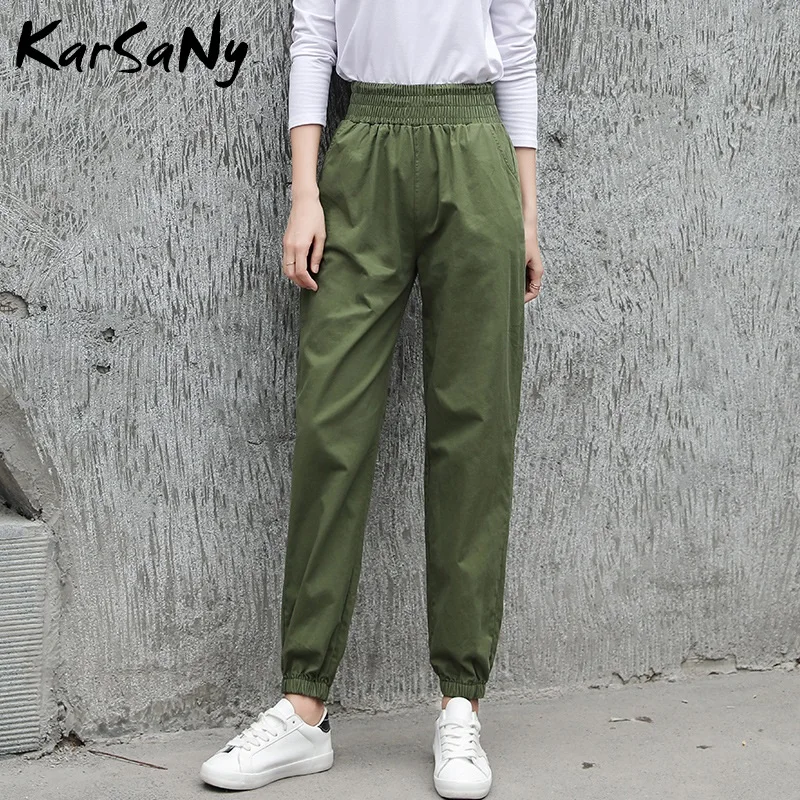 KarSaNy/мешковатые брюки карго для женщин Pantalon Femme широкие белые женские Cargo