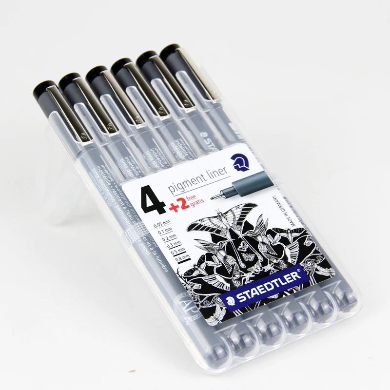 Staedtler 308 SB6P бонус эскизная ручка чертежная иглы пера гелевая 6 шт./компл. 0 05 1 2 3 5 8