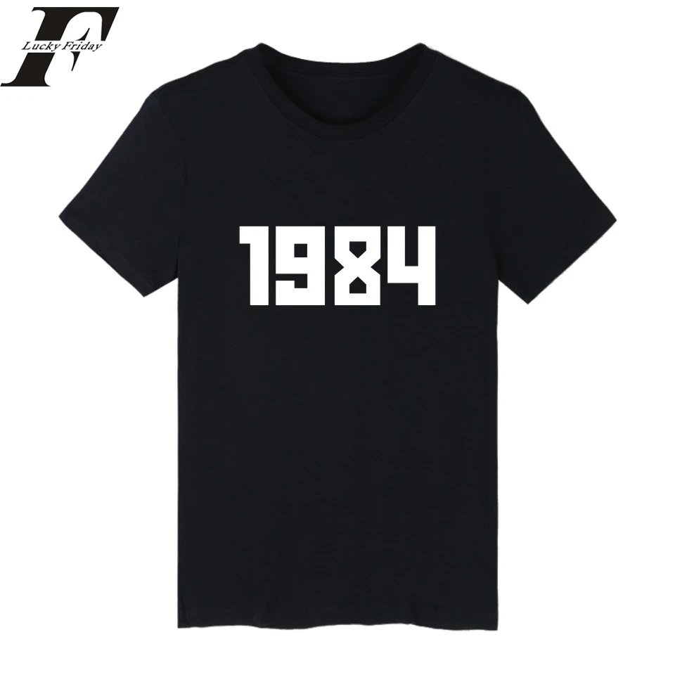 1984 Футболка с принтом летняя хлопковая футболка коротким рукавом 4xl футболки |