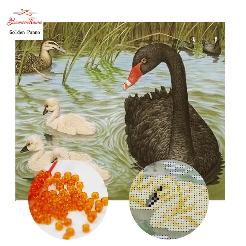 Золотой паньно бусины Рукоделие сделай сам бисер вышивка крестиком точная