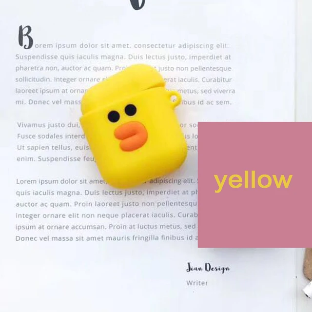 yellow duck 9 3D мультфильм беспроводной Bluetooth чехол для наушников для Apple AirPods силиконовый зарядный чехол для наушников Защитный чехол для AirPods - Цвет: yellow duck 9