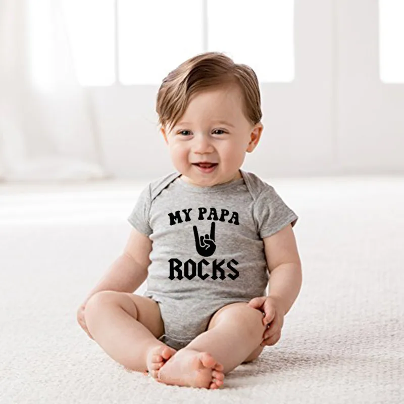 Забавный мой папа камни печати от Carter's детский костюмчик хлопковая футболка с