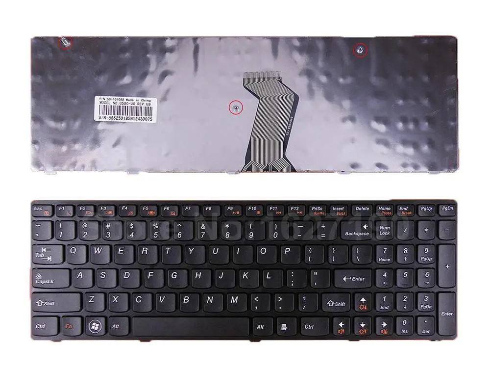 Купи NEW US layout/Letter Replacement Laptop Keyboard for LENOVO Ideapad Z580 V580 G580 BLACK FRAME BLACK Repair Notebook Keyboards за 649 рублей в магазине AliExpress