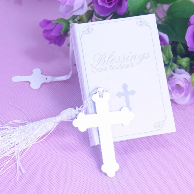 

20PCS/SET Boxed Blessings Silver Bible Cross Bookmark Bridal Baby Shower Souvenirs Holy Communion Wedding Favors Gifts For Guest