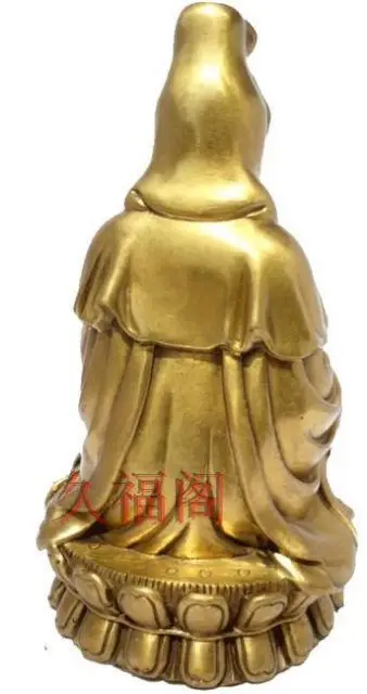

China of art collection brass carving Bodhisattva statue