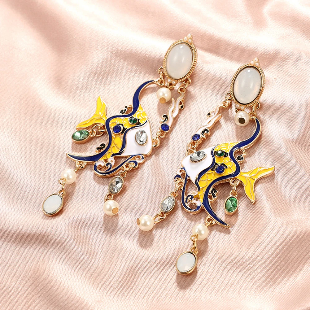 Модные тропические женские серьги с искусственным жемчугом|Серьги-подвески| |