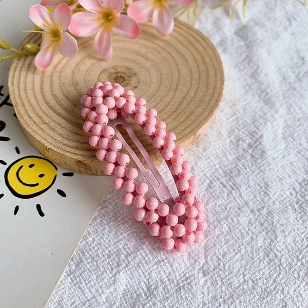 small pink Корея Мода Imitiation жемчужная заколка заколки для женщин обувь девочек милые цвет ручной работы жемчужные цветы шпильки аксессуары волос - Окраска металла: small pink