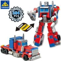 384pcs transformation robot toy truck car model bricks city building blocks sets kit educational toys for children