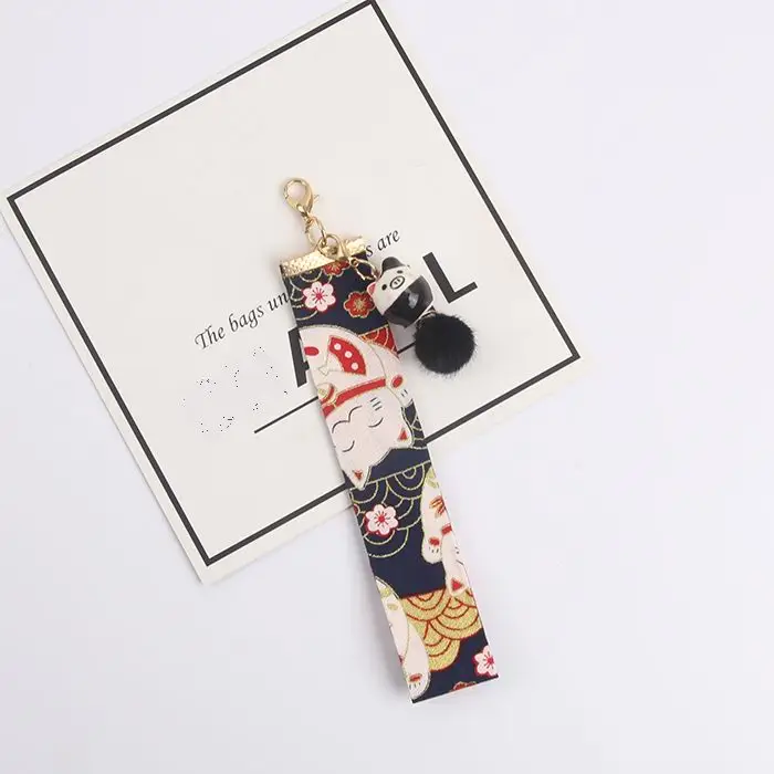 Maneki Neko Lucky Cat Fat Plutus кот помпон помпоны брелок женский меховой брелок металлические брелки для ключей ключи от машины сумка Подвеска D147 - Цвет: 4