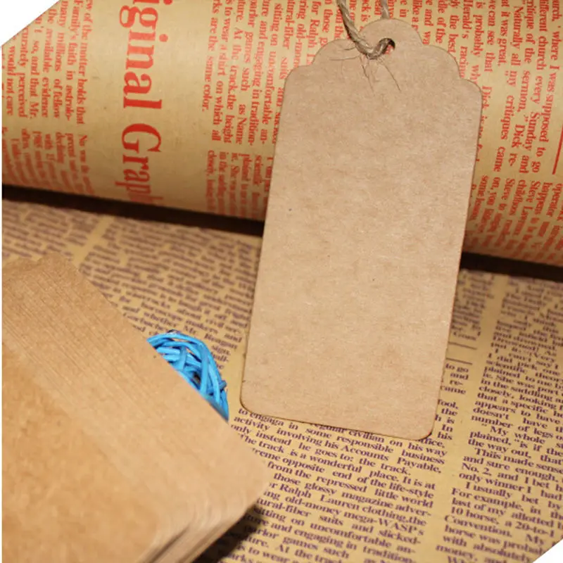 100 шт./лот высокое качество свадебная пустая цена подвесные подарочные бирки Kraft