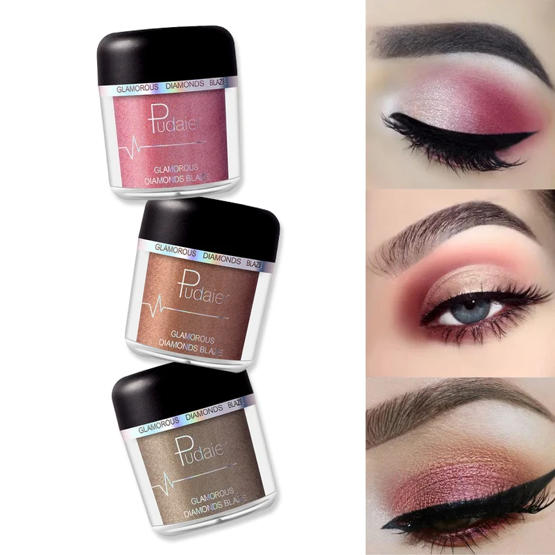 PUDAIER бренд блеск теней для век пудра Водонепроницаемый свободные мерцание тени