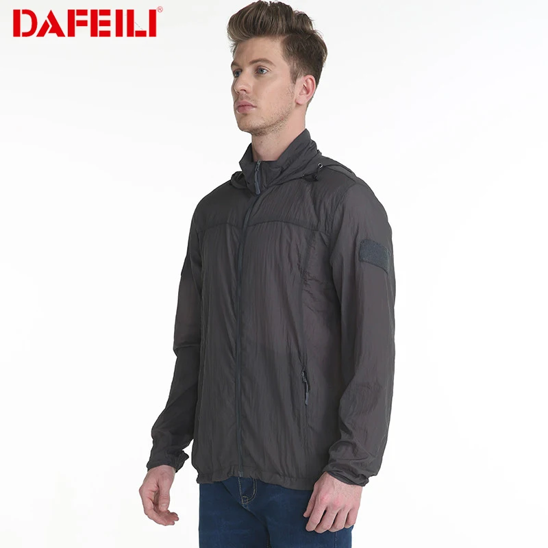 Складная Ультралегкая Однослойная мужская куртка с защитой от УФ лучей и