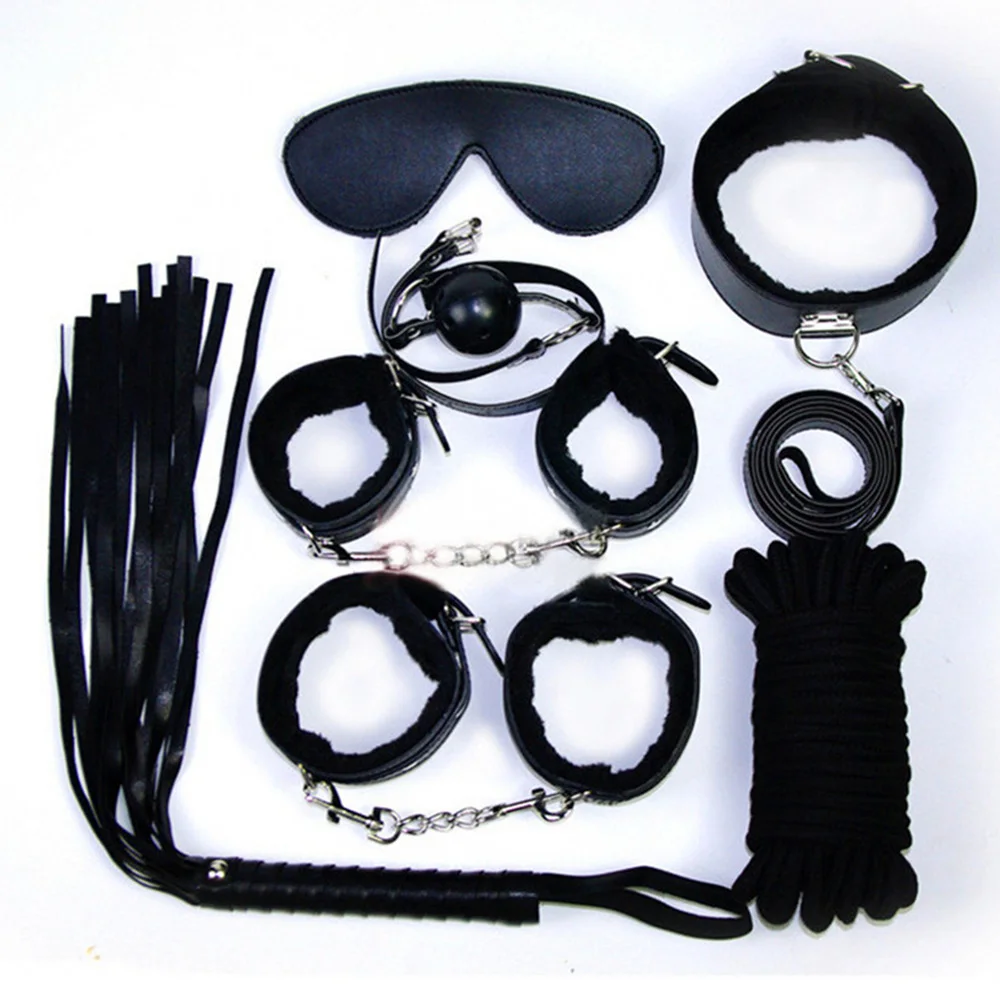 Набор для бондажа 7 шт. комплект ограничения лодыжек ручек манжет кляп зажим