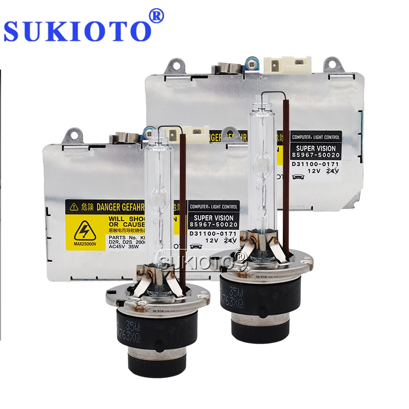 SUKIOTO 12 в 35 Вт D2S Xenon HID комплект высокая яркость 5500 к белый Замена лампы для Toyota Lexus D4S