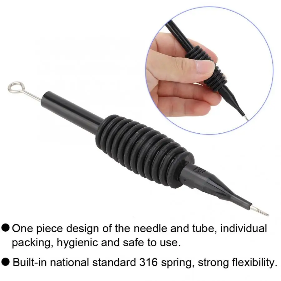 Одноразовые Стерильные иглы для татуировок с силиконовой трубкой 19 мм 5 шт. |