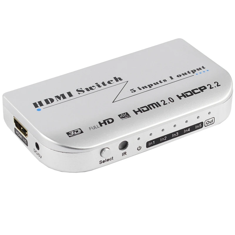Hdmi переключатель 5X1 4K X 2 k @ 60Hz 0 Hdr Hdcp с ИК беспроводным пультом дистанционного
