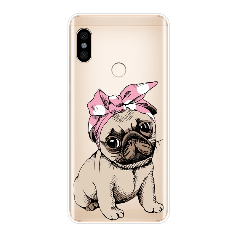 Задняя крышка для Xiaomi Redmi Note 4 4X5 5A 6 Pro Prime Pocophone F1 Redmi S2 6A 5 Plus 4A Мягкий силиконовый чехол для телефона с Мопсом бульдогом