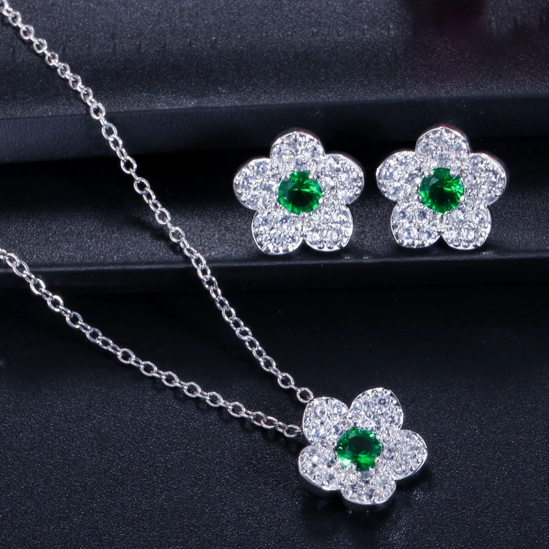 Женский комплект из колье и серёг с красным фианитом|earrings set for women|necklace and earring setset