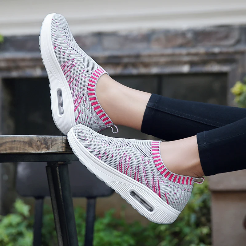 Женские кроссовки с воздушной подушкой Женская легкая обувь на платформе и