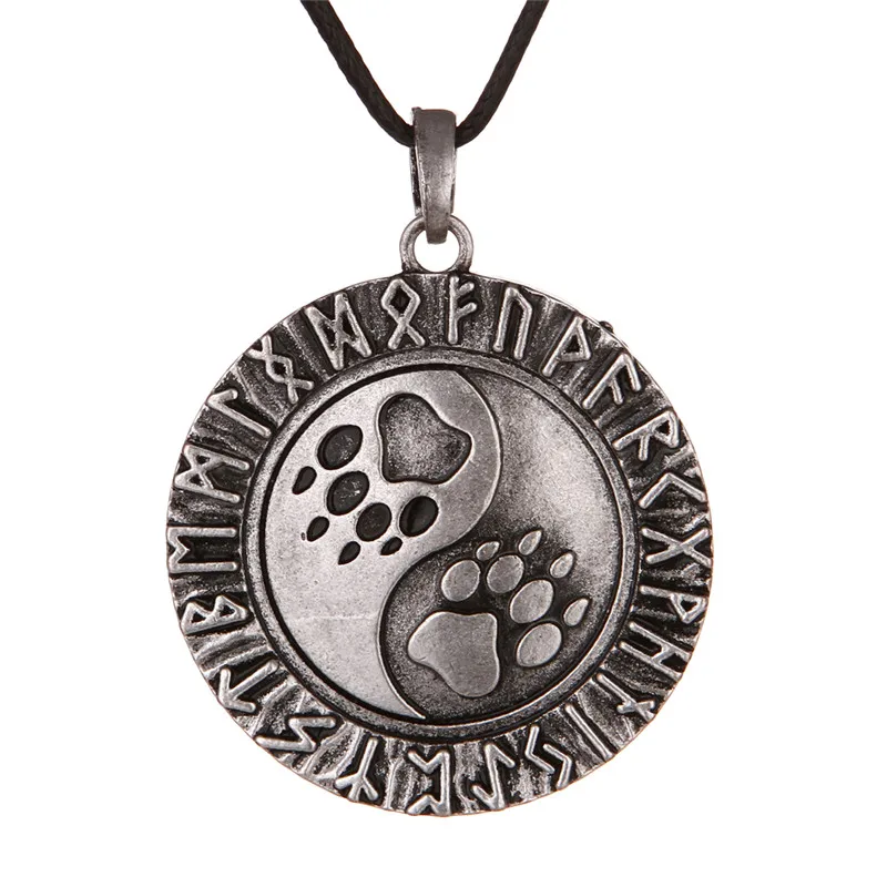 1 шт. Винтаж Viking Ying Yang Veles в Runci круг браслеты с подвесками стиле норвежских