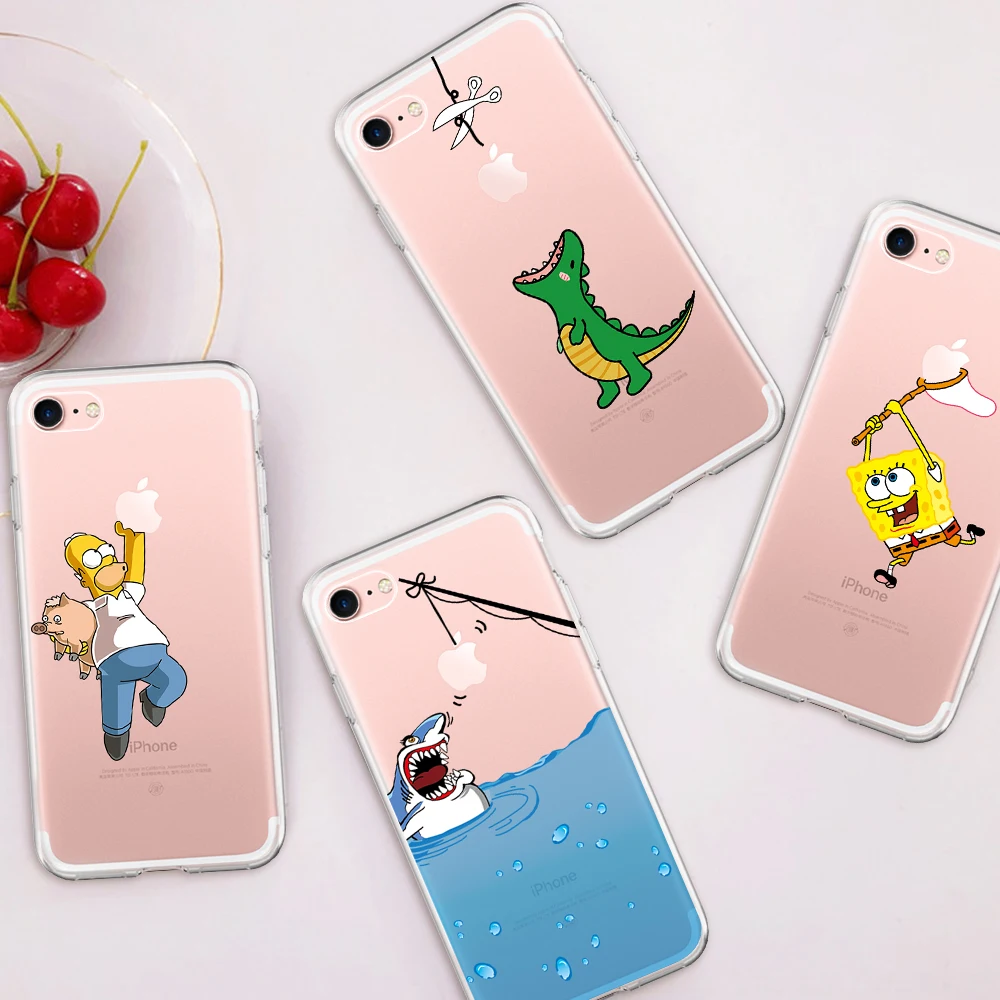 Пара чехол для телефона iPhone XR XS MAX X 7 8 6 S плюс милые животные Мягкий ТПУ Капа