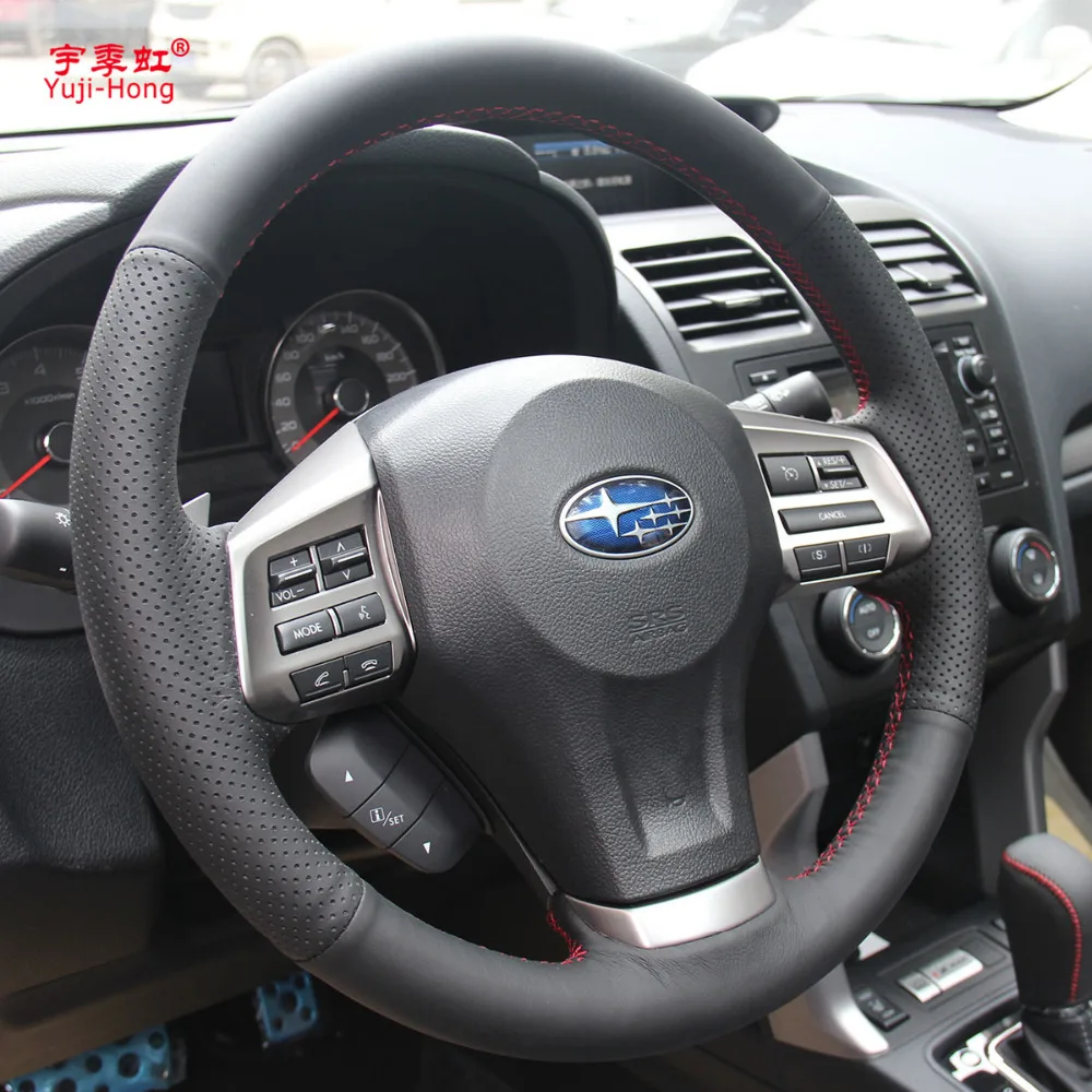 Чехлы на руль автомобиля чехол для Subaru XV Forester 2013 Outback Legacy ручной сшитый верх слой