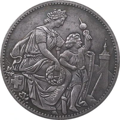 Швейцария 5 франкенский фестиваль стрельбы 1865 копия монет | Дом и сад