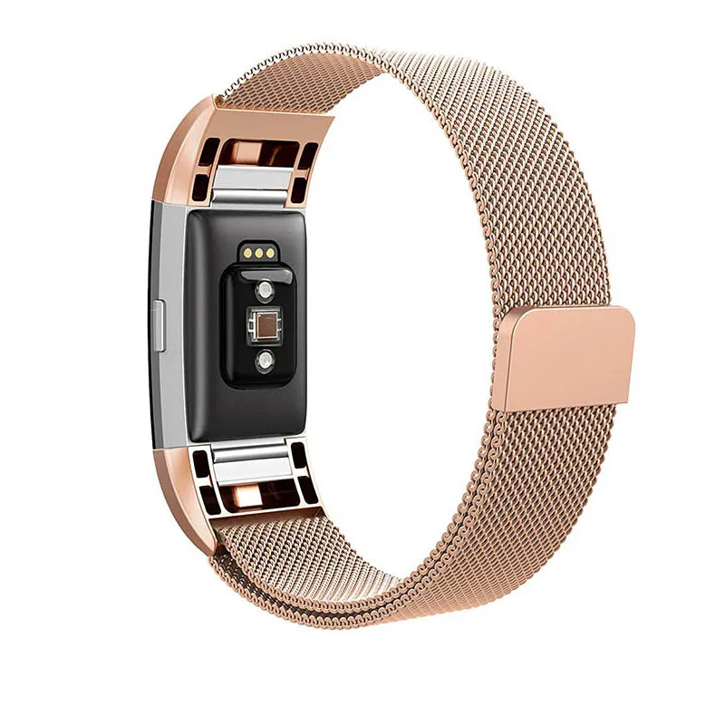 Ремешок для часов Fitbit Charge 2 из нержавеющей стали магнитный Миланский Браслет на