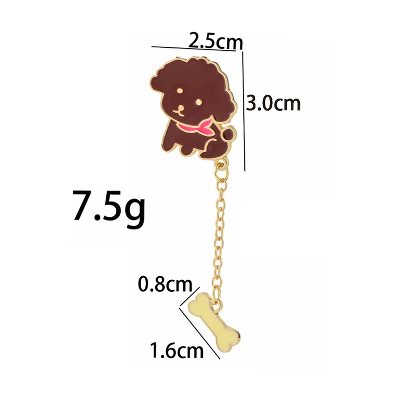 Новый модный эмалевый Сплав Брошь Собака Хаски плюшевые собаки и еда кости брошь