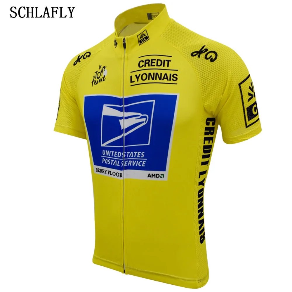 Франция Велоспорт Джерси Лето короткий рукав желтый велосипед одежда pro road
