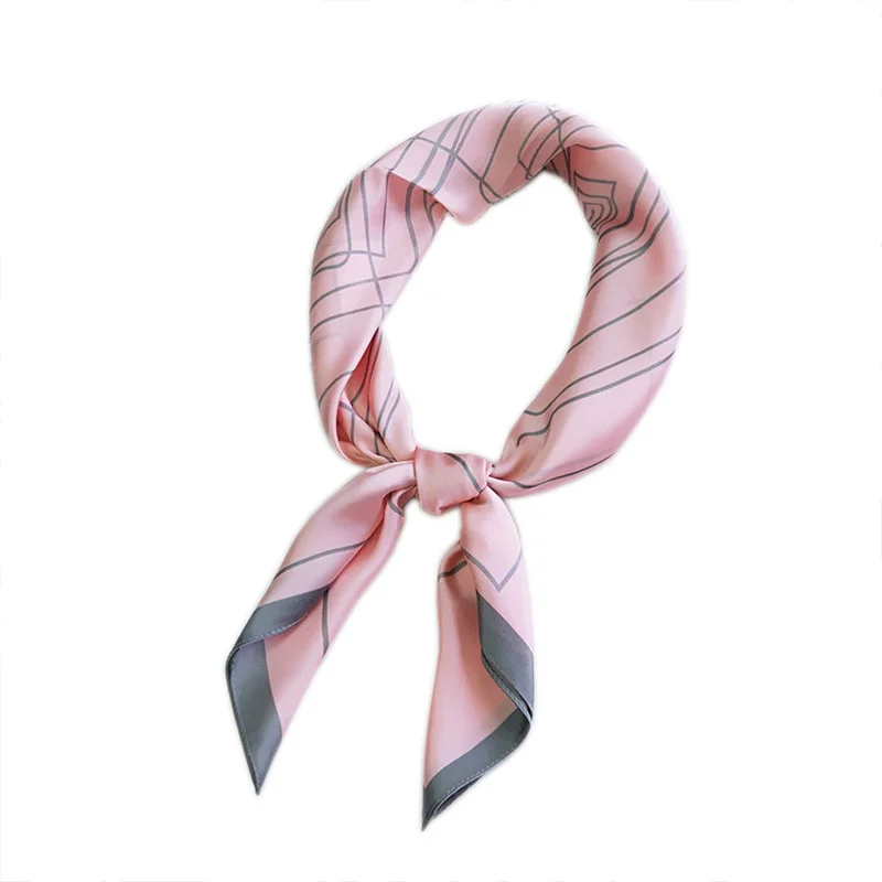 Женский Мягкий Шелковый квадратный атласный платок небольшой простой шейный