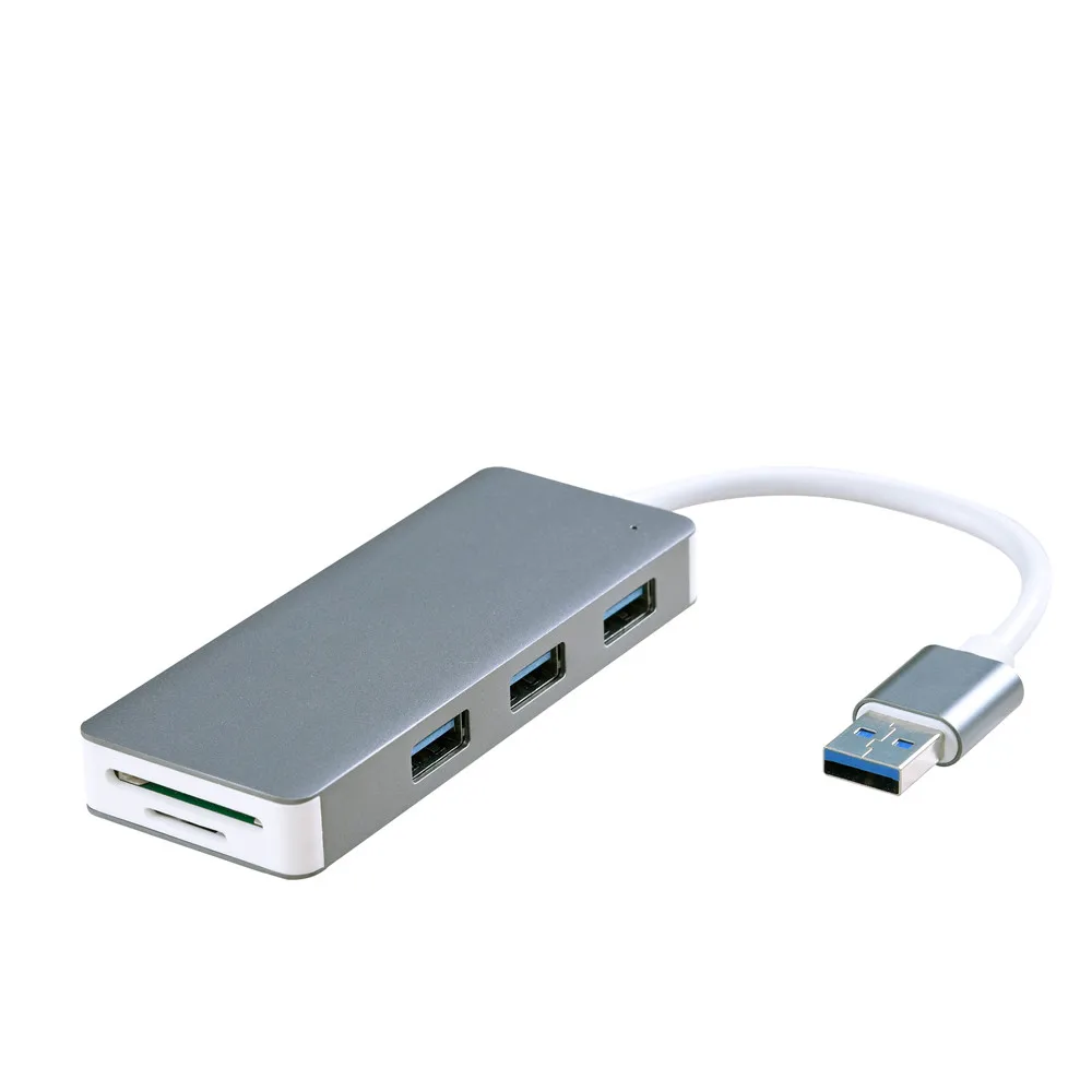 Kinganda NEW USB Hub High Quality Aluminum Alloy Card Reader 3 Ports 3.0 SD TF Adapter Combo Gray #30 L0405 | Компьютеры и офис