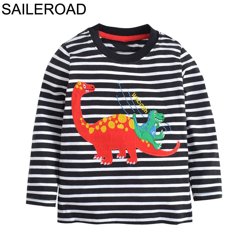 5372 same picture SAILEROAD/футболки с динозавром из мультфильма для маленьких мальчиков от 2 до 7 лет Одежда для маленьких мальчиков из хлопка новые весенние топы для детей, одежда - Цвет: 5372 same picture